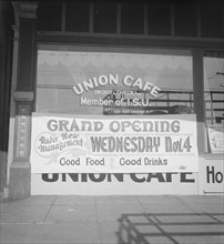 Opening of union café, Oakland, California, 1936. Creator: Dorothea Lange.