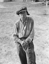 Native of Indiana in a migratory labor contractor's camp, Calipatria (vicinity), California., 1937. Creator: Dorothea Lange.