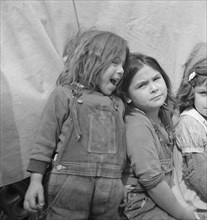 Children of migratory carrot pullers, Mexicans, Imperial Valley, California, 1937. Creator: Dorothea Lange.