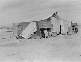 Home of a dust bowl refugee in California, Imperial County, California, 1937. Creator: Dorothea Lange.