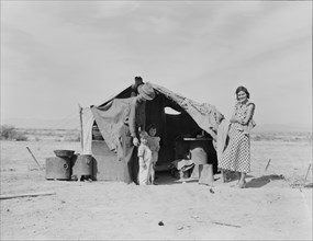 This family...about to be returned to Oklahoma...Neideffer Camp, Imperial Valley, CA, 1937. Creator: Dorothea Lange.