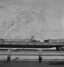 Freight train going east near Yuma, Arizona, 1937. Creator: Dorothea Lange.