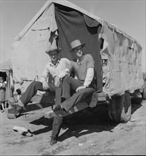 Two boys from New Mexico now in California to work in the harvests, 1937. Creator: Dorothea Lange.