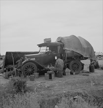 Potato picker in camp near Shafter, California, 1937. Creator: Dorothea Lange.