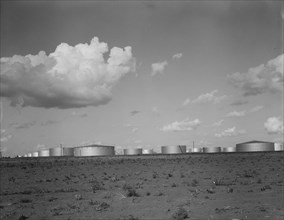 Oil tank farm near Odessa, Texas, 1937. Creator: Dorothea Lange.