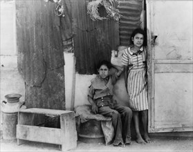 Children of Mexican cotton laborers, Casa Grande, Arizona, 1937. Creator: Dorothea Lange.