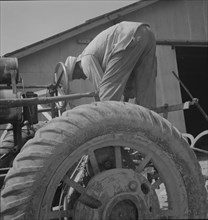 Tractor driver, Aldridge Plantation, Mississippi, 1937. Creator: Dorothea Lange.