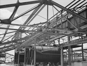 Naval stores processing plant under construction, Near Valdosta, Georgia, 1937. Creator: Dorothea Lange.