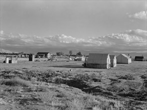 Housing of families living on (WPA) jobs, Kern County, California, 1938. Creator: Dorothea Lange.