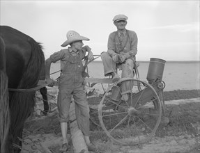 Farmer and son near Stanton, Texas, 1937. Creator: Dorothea Lange.