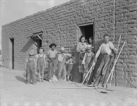 Drought refugee families...supplanting Mexican field laborers..., Near Chandler, Arizona, 1937. Creator: Dorothea Lange.
