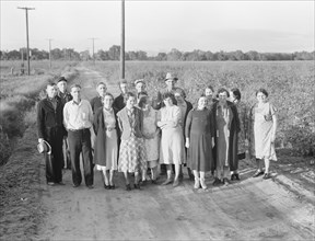 Ten families established by the FSA on the Mineral King Cooperative Farm, Tulare County, CA, 1938. Creator: Dorothea Lange.