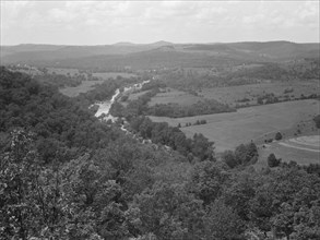 Ozark Mountains seen from U.S. 62, North Central Arkansas, 1939. Creator: Dorothea Lange.