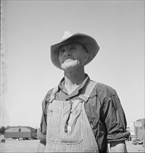 Nebraska farmer come to pick peas, near Calipatria, California, 1939. Creator: Dorothea Lange.