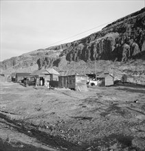 Yakima Indian village, on the Columbia River..., Celilo, Wasco County, Oregon, 1939. Creator: Dorothea Lange.