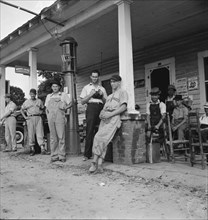 Rural filling stations become community centers, near Chapel Hill, North Carolina, 1939. Creator: Dorothea Lange.