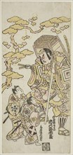 The Actors Ichikawa Ebizo II as Musashibo Benkei, Sakata Shintaro (?) as Soga no Goro, and..., 1744. Creator: Torii Kiyonobu II.
