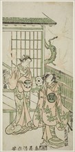The Actors Sanogawa Ichimatsu I as Minamoto no Yorimasa and Segawa Kikujiro I as Nobutsura..., 1747. Creator: Torii Kiyonobu II.