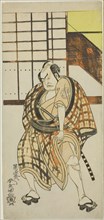 The Actor Nakamura Sukegoro II as Sasano Sangobei in Part Two of the Play Iro Moyo Aoya..., c. 1775. Creator: Rantokusai Shundo.