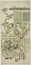 The Actors Bando Hikosaburo I as Araki Shozaemon and Nakamura Sukegoro I as Daidoji Tahata..., 1746. Creator: Torii Kiyonobu II.