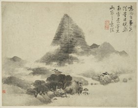 Landscape in the Style of Ancient Masters: after Gao Shangshu, following Dong Yuan (active..., 1642. Creator: Unknown.