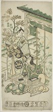 The Actors Ichimura Uzaemon VIII as Oguri Hangan and Segawa Kikunojo I as Terute no Mae in..., 1747. Creator: Torii Kiyonobu II.