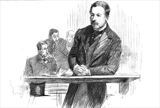 ''The Parnell Commission at the Royal Courts of Justice; Captain O'Shea in the Witness Box', 1888. Creator: Unknown.