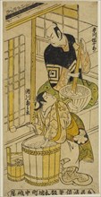 The Actor Ichikawa Danjuro II as Kenkaya Gorouemon and Segawa Kikunojo I as Osen in the pl..., 1732. Creator: Torii Kiyomasu.