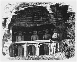 'View of the Cavern of Tirthankars, near Gwalior', c1891. Creator: James Grant.