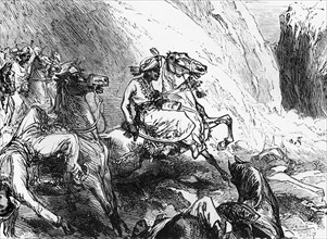 'Defeat of Hyder Ali in the Pass of Singarpetta', c1891. Creator: James Grant.