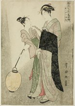 Courting Komachi (Kayoi Komachi), from the series Seven Fashionable Figures of Ono..., about 1792. Creator: Utagawa Toyokuni I.