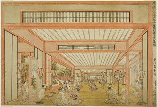 Views of Reception Rooms in Japan - Entertainments on the Day of the Rat in the Mode..., c. 1771/76. Creator: Utagawa Toyoharu.