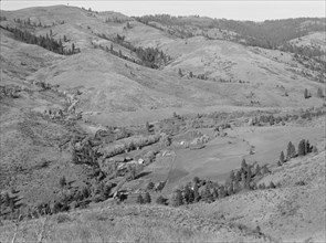 Possibly: Upper end of Squaw Creek Valley..., Ola self-help sawmill co-op, Gem County, Idaho, 1939. Creator: Dorothea Lange.