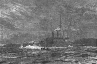 ''The Naval Mobilisation, H.M.S. Rodney running the Blockade', 1888. Creator: William Lionel Wyllie.
