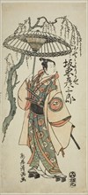 The Actor Bando Hikosaburo II as Ono no Yorikaze in the play "Ono no Tofu Aoyagi Suzuri," ..., 1764. Creator: Torii Kiyomitsu.