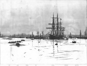 ''The Naval Mobilisation, "B" Squadron at Portland Roads', 1888. Creator: William Lionel Wyllie.