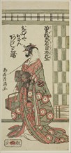The Actor Arashi Sankatsu as Kanamuraya Osan in the play "Soga Hiiki Nihon Sakura,"...,1762. Creator: Torii Kiyomitsu.