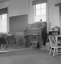 8:45 a.m., interior of the eastern Oregon one-room county school, Baker County, Oregon, 1939. Creator: Dorothea Lange.