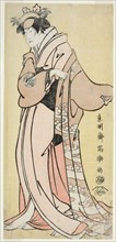 The Actor Nakayama Tomisaburo I as Lady Tsukuba, Wife of Yoshioki (Shodai Nakayama..., 1794. Creator: Toshusai Sharaku.