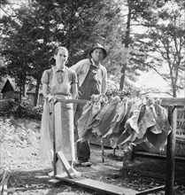 Possibly: Stringing tobacco, Granville County, North Carolina, 1939. Creator: Dorothea Lange.
