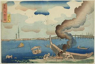 View of Mitsumata in the Eastern Capital (Toto Mitsumata no zu), from the series..., early 1830s. Creator: Utagawa Kuniyoshi.