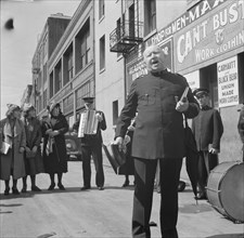 Power of the Lord preaching by a "soldier"..., Salvation Army, San Francisco, California, 1939. Creator: Dorothea Lange.