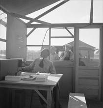 Manager of mobile unit (FSA), on day camp opened..., Merrill, Klamath County, Oregon, 1939. Creator: Dorothea Lange.