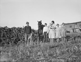 The Daugherty family, FSA borrowers, Warm Springs district, Malheur County, Oregon, 1939. Creator: Dorothea Lange.