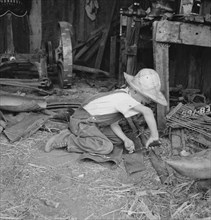 Young farm boy, near Medford, Jackson County, Oregon, 1939. Creator: Dorothea Lange.