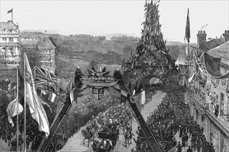 ''Visit of the Prince of Wales to Bournemouth; The Royal Procession passing under the...', 1890. Creator: Unknown.