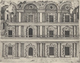 Palatium M. Agrippa, from a Series of 24 Depicting (Reconstructed) Buildings ..., Plate ca. 1530-50. Creator: Anon.