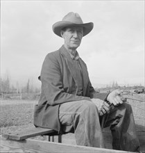 Possibly: Farmer from Nebraska now developing eighty-acre stump farm, Bonner County, Idaho, 1939. Creator: Dorothea Lange.