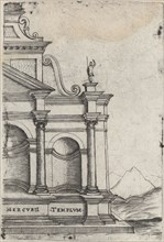 Mercurii Templum, from a Series of 24 Depicting (Reconstructed) Buildings fro..., Plate ca. 1530-50. Creator: Anon.
