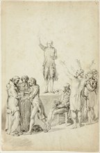Study for The Oath of the Tennis Court: Bailly Standing on the Desk, Asking for a Vote, c. 1791.